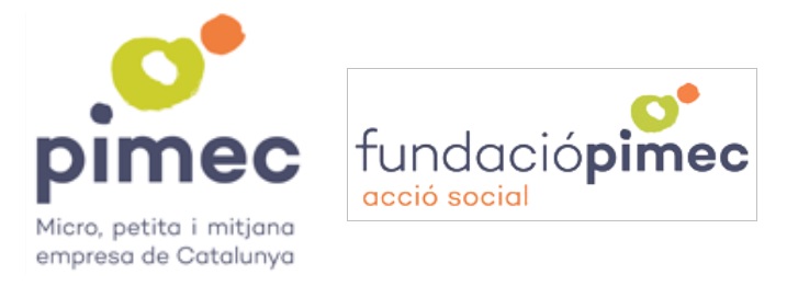 Logo Pimec. Micro, petita i mitjana empresa de Catalunya. Fundació pimec. Acció social