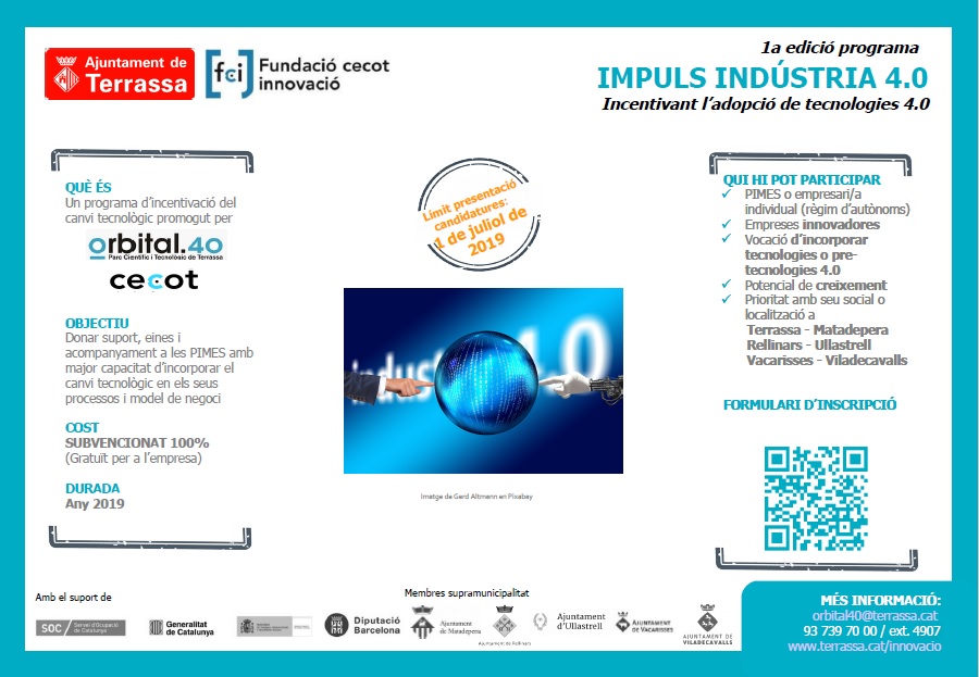Programa 1a edició Impuls Indústria 4.0 Incentivant l'adopció de tecnologies 4.0