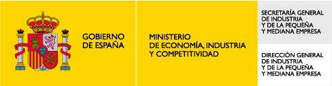 Logo Gobierno de España. Ministerio de Economía, Industria y Competitividad. Secretaría General de Industria y de la pequeña y mediana empresa. Dirección general de industria y de la pequeña y media empresa.