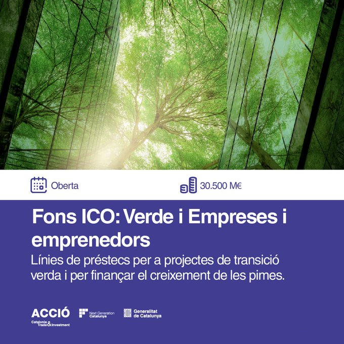 Imatge gràfica Fons ICO: Verde i Empreses i emprenedors