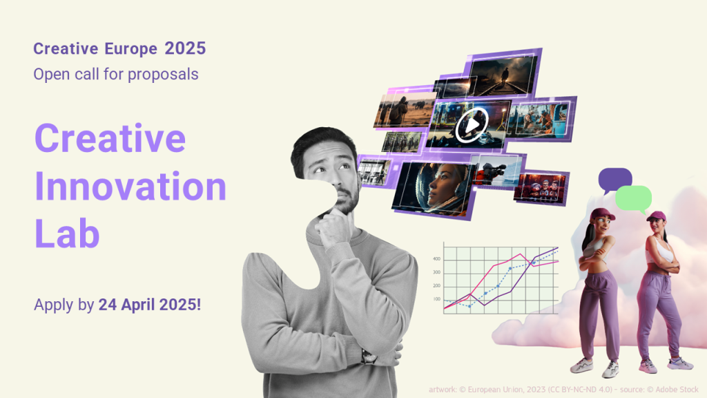 Peça gràfica de la convocatòria "Intersectorial. Laboratorio de Innovación Creativa 2025."