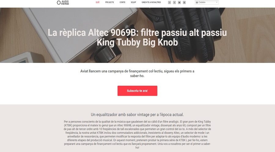 Enllaç a la pàgina de precampanya d'Audio Merge